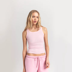 COTTON RIB SCOOP NECK TANK | CHERRY BLOSSOM