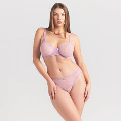 STRETCH LACE UNLINED DEMI BRA | BABY PINK