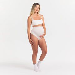 COTTON JERSEY MATERNITY NURSING SCOOP BRALETTE | MARBLE