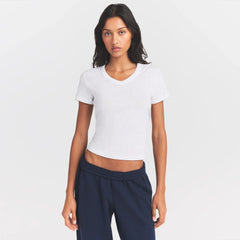 WORN IN JERSEY BABY V NECK TEE | SNOW