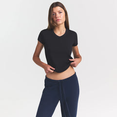 WORN IN JERSEY BABY V NECK TEE | WASHED ONYX