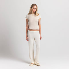 FEATHERWEIGHT CASHMERE TEE | EGRET