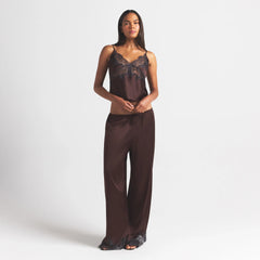 SILK LACE CAMI | ESPRESSO CONTRAST