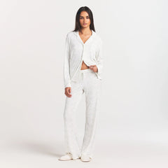 SOFT LOUNGE SLEEP SET | IVORY PEARL BOWS PRINT