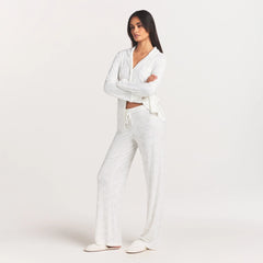 SOFT LOUNGE SLEEP SET | IVORY PEARL BOWS PRINT