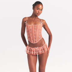 EMBROIDERED TULLE CORSET | GUAVA HEART TULLE