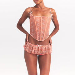 EMBROIDERED TULLE CORSET | GUAVA HEART TULLE