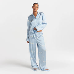 WOVEN SHINE LONG SLEEP SET | AERO WING HEARTS PRINT