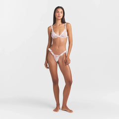 STRETCH LACE TRIANGLE BRALETTE | SNOW VINTAGE FLORAL PRINT