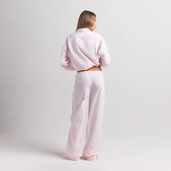 COTTON POPLIN OVERSIZED SLEEP SET | CHERRY BLOSSOM STRIPE