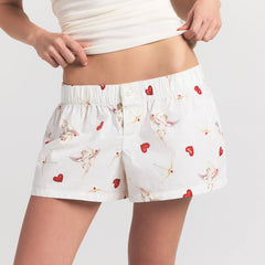 COTTON POPLIN BOXER SLEEP SET | MARBLE CHERUB PRINT