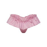 STRETCH SATIN FLUTTER DIPPED THONG | HALITE