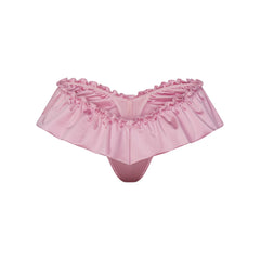 STRETCH SATIN FLUTTER DIPPED THONG | HALITE