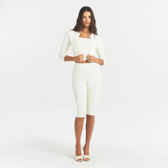 REFINED KNIT CROPPED CARDIGAN | EGRET