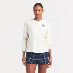 SKIMS FOR TEAM USA WORN IN JERSEY OLYMPIC LONG SLEEVE T-SHIRT | ECRU