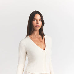 FEATHERWEIGHT CASHMERE CARDIGAN | EGRET