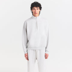 FLEECE LOUNGE MENS RELAXED QUARTER ZIP | LIGHT HEATHER GREY