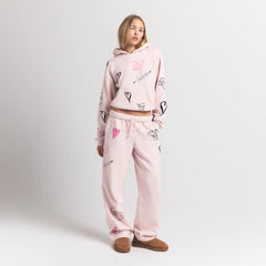 COTTON FLEECE CLASSIC HOODIE | BARELY PINK ANGEL SKETCH