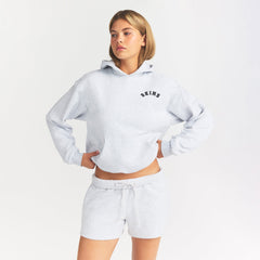 COTTON FLEECE LOGO CLASSIC HOODIE | ONYX ARCHED LOGO PATCH