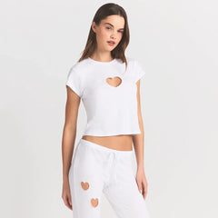 WORN IN JERSEY HEART BABY TEE | SNOW