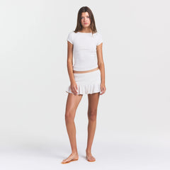 HEAVY POINTELLE BOATNECK TEE | MARBLE