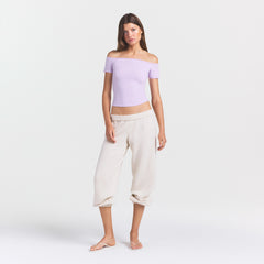 COTTON JERSEY OFF THE SHOULDER TOP | SUGAR PLUM