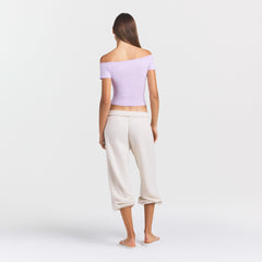 COTTON JERSEY OFF THE SHOULDER TOP | SUGAR PLUM