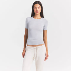 SHEER MODAL LONG T-SHIRT | HEATHER GREY