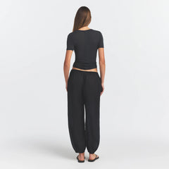 SHEER MODAL LONG T-SHIRT | ONYX