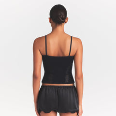LACE KNIT TANK | OBSIDIAN