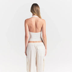 SMOOTH LAYERS HALTER TOP | EGRET