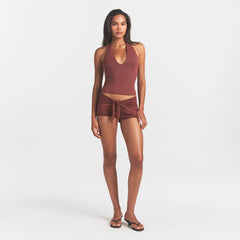 SMOOTH LAYERS HALTER TOP | HENNA