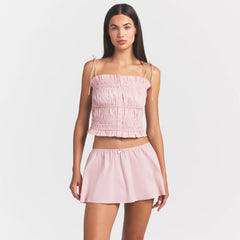 POPLIN APPAREL RUFFLE CAMI | DUSTY PINK
