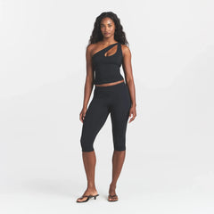 SMOOTH LAYERS ONE SHOULDER TOP | OBSIDIAN