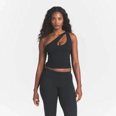 SMOOTH LAYERS ONE SHOULDER TOP | OBSIDIAN