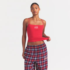 SKIMS FOR TEAM USA COTTON JERSEY OLYMPIC CAMI | RED