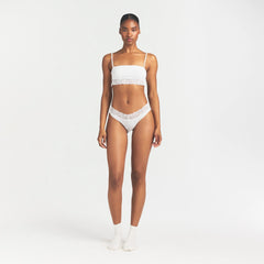 LIGHTWEIGHT COTTON WIDE LACE BRIEF | SNOW