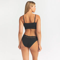 LIGHTWEIGHT COTTON WIDE LACE BRIEF | SOOT TONAL