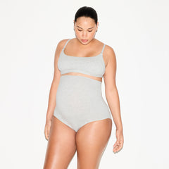 COTTON JERSEY MATERNITY HIGH-WAISTED BRIEF 5-PACK | LIGHT HEATHER GREY