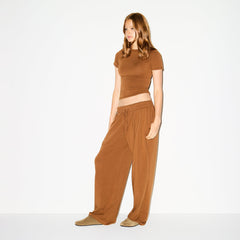 COTTON JERSEY WIDE LEG PANT | CHAI