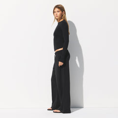 COTTON JERSEY WIDE LEG PANT | SOOT