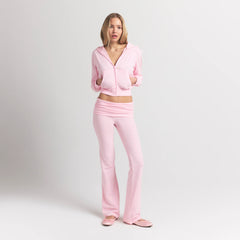 COTTON JERSEY ZIP UP HOODIE | CHERRY BLOSSOM