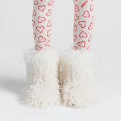 FAUX FUR SHAGGY BOOT | MARBLE