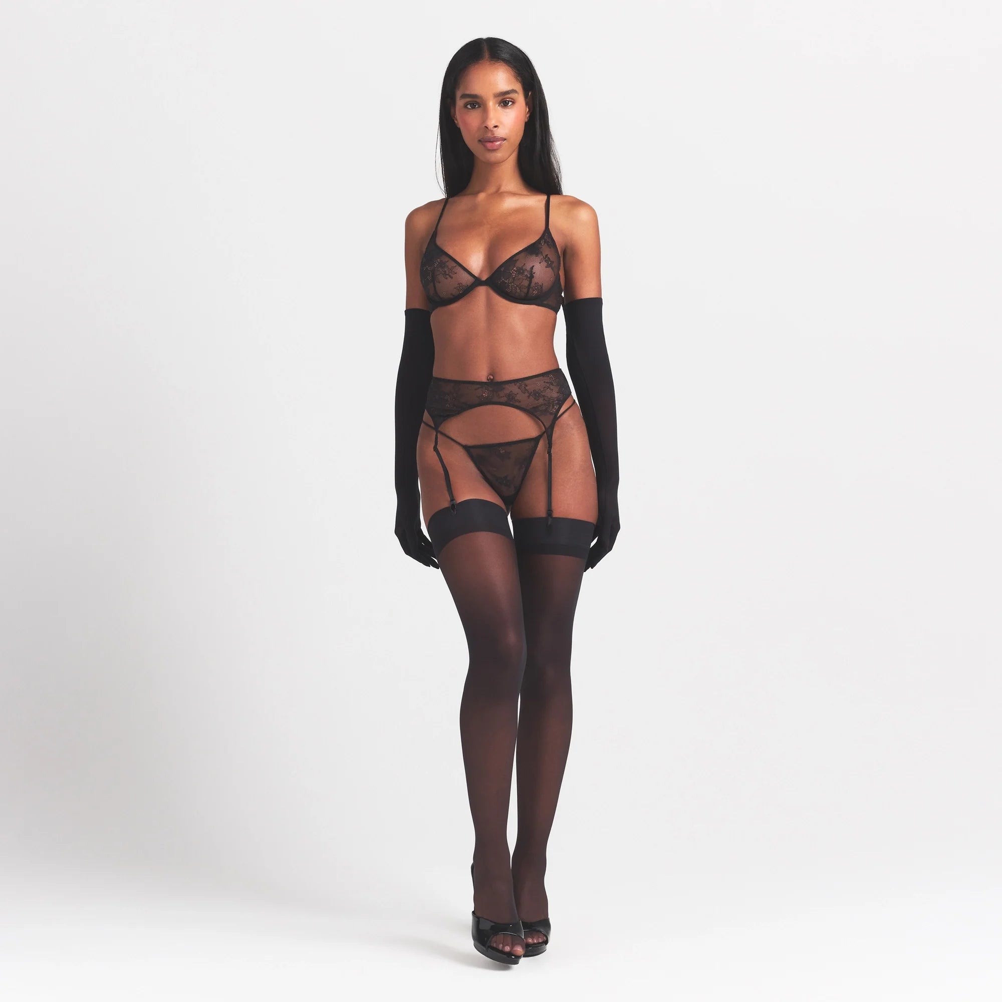 MILKY SHEER GLOVES | OBSIDIAN
