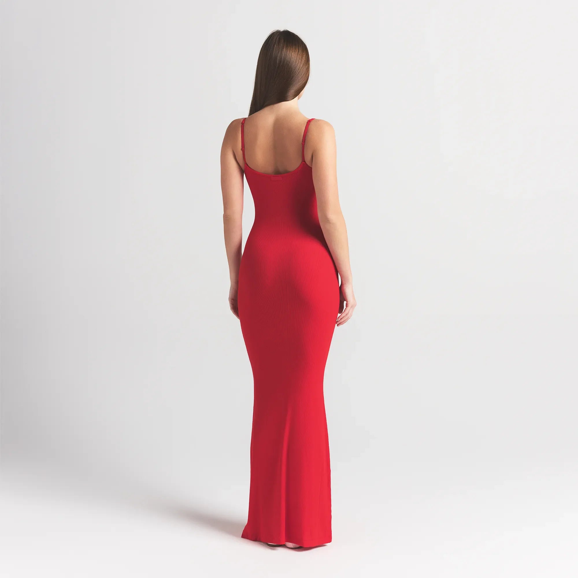 SOFT LOUNGE LONG SLIP DRESS | CHERRY