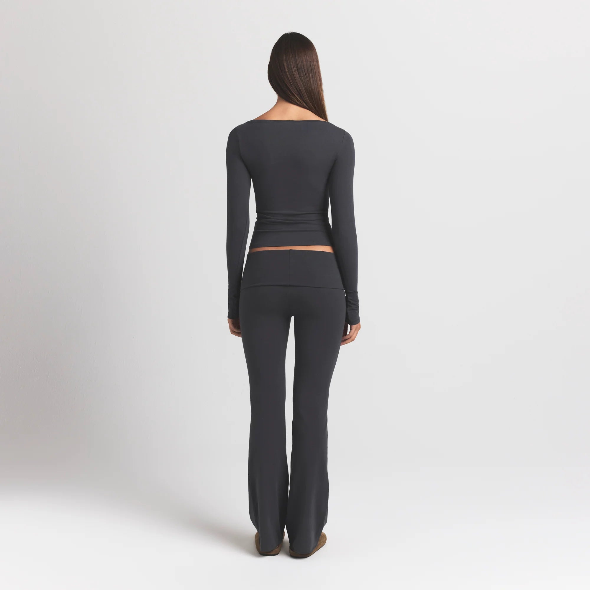 COTTON JERSEY FOLDOVER PANT | ASH
