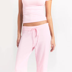 COTTON JERSEY STRAIGHT LEG PANT | CHERRY BLOSSOM