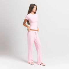 COTTON JERSEY STRAIGHT LEG PANT | CHERRY BLOSSOM