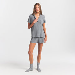 SOFT LOUNGE SHORT SLEEP SET | HEATHER GREY