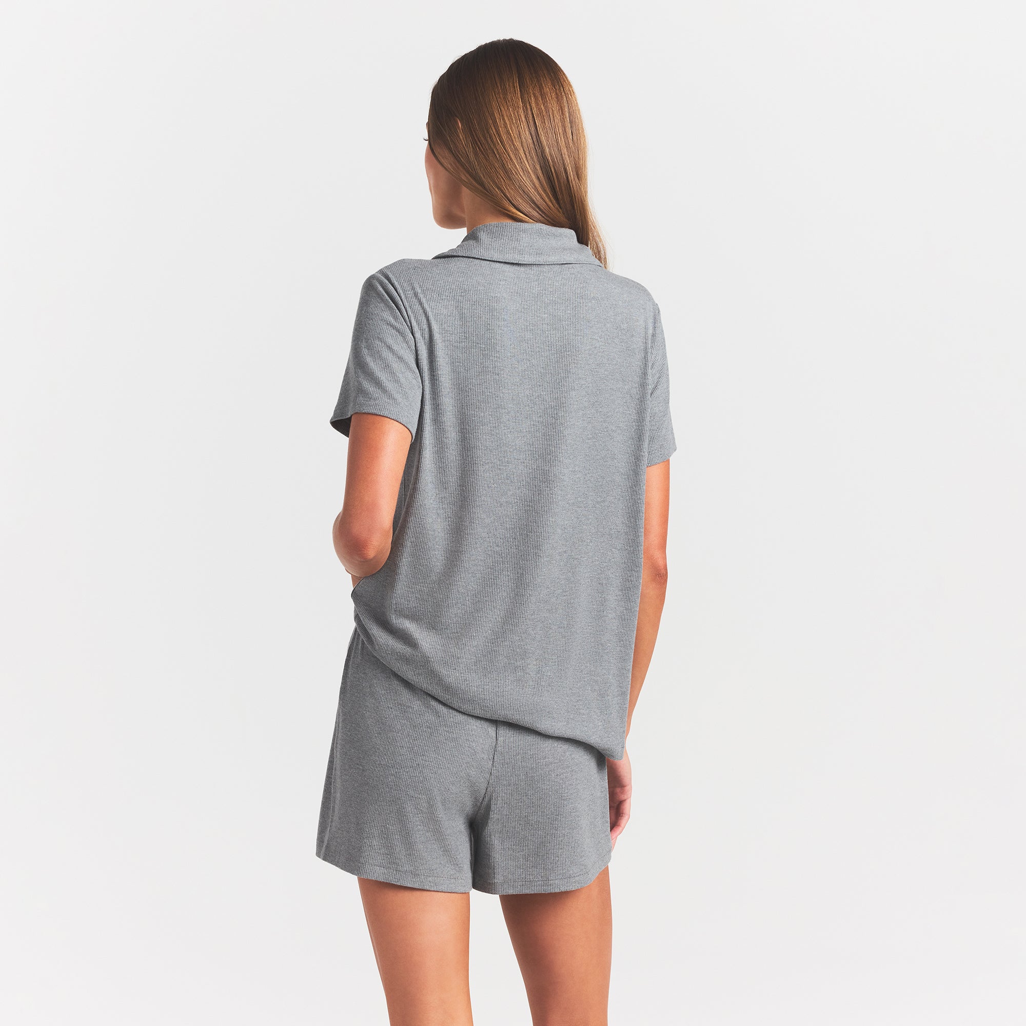 SOFT LOUNGE SHORT SLEEP SET | HEATHER GREY